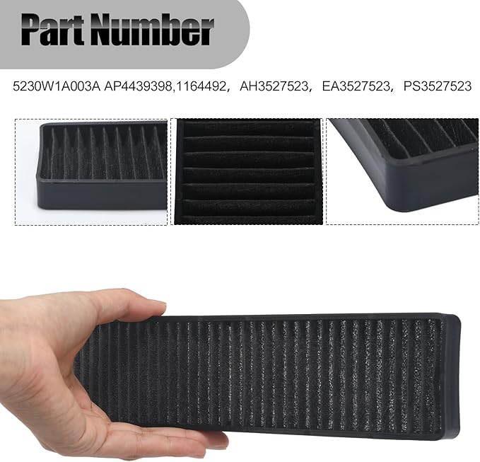 3 Pack Grease Filter & Charcoal Filters Set for Microwave Filter Replacement Combo – Compatible with LG LMV2031ST, LMV2031BD, LMHM2237ST, LMH2235ST & More (5230W1A012B & 5230W1A003A)