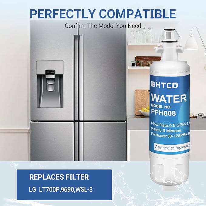 Refrigerator Water filter for LG LFXC24726S/D, LFXS29766S, LFX25991ST, LMXS27626S, LFX28978ST/W, LFXS30726S Replace (3pcs)