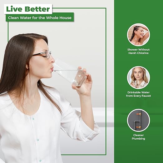 Rotek Water Systems Whole House Water Filtration System | 2-Stage Water Filter System | SED & ACB | Clean Drinking Water | Sediment & Carbon Filter | 20 Inch