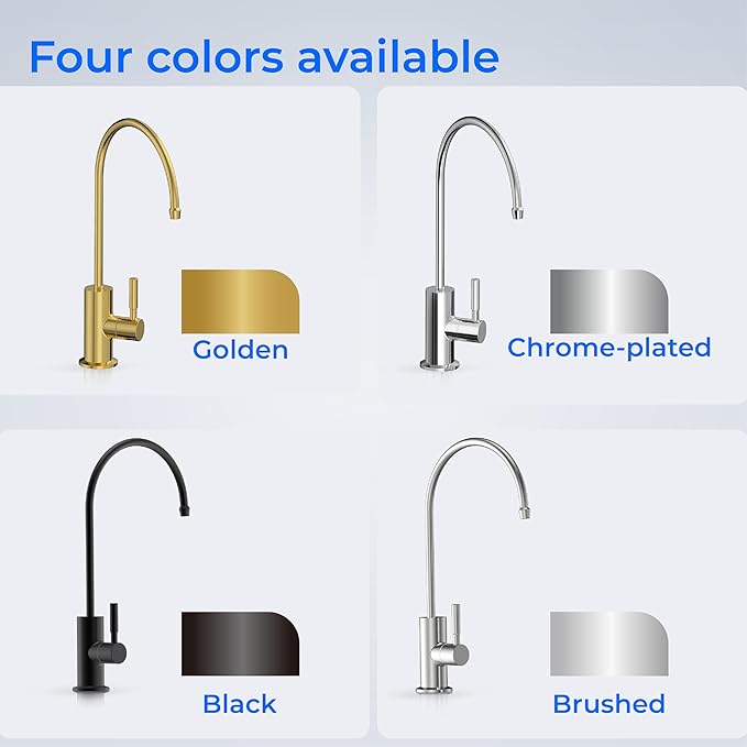 Waterdrop Filtered Water Faucet, Drinking Water Faucet, Reverse Osmosis Faucet, RO Faucet, RO Water Faucet, Water Filter Faucet for Kitchen Sink, Water Dispenser Faucet, Stainless Steel, Lead-Free