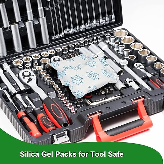 100 Gram(10Packs) Food Grade Moisture Absorber Silica Gel Desiccant Packets for Storage,Desiccant Beads Silica Gel Packs for Moisture Control