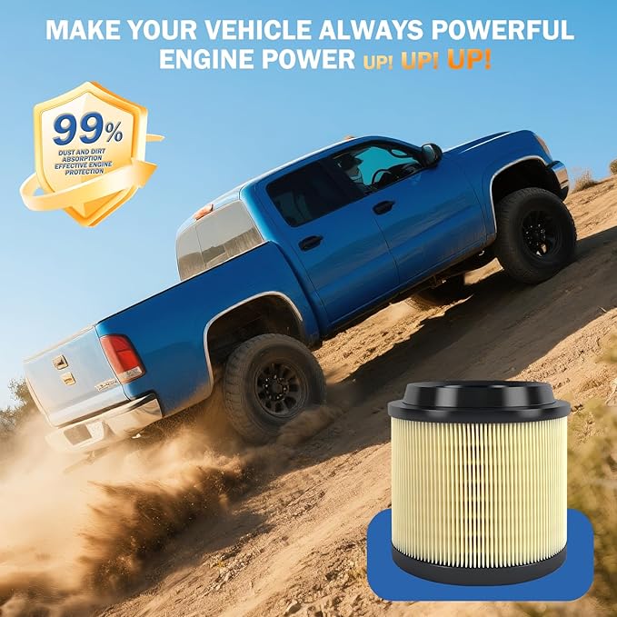 1Pcs Cabin Air Filter & 1Pcs Engine Air Filter Accessories Compatible with Ford Bronco 2026 2025 2024 2023 2022 2021 2.3L 2.7L Engine Cabin Air Filter Automotive Replacement for CF12772&MB3G-9601AA