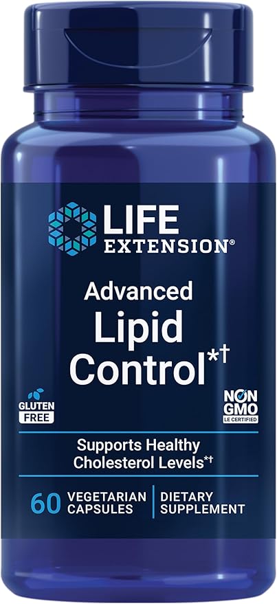 Life Extension Advanced Lipid Control, amla Extract, Indian Gooseberry, Heart Health, endothelial Health, Vegetarian, Gluten-Free, 60 Capsules