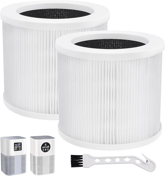 2Pcs A1 Replacement Filter Compatible with VEWIOR Air Purifier HQSC-50, HQKJ-80, A1W, AMEIFU AP01W, KOIOS HQKJ-50 Air Purifier, 3-in-1 H13 True HEPA Air Cleaner Filter