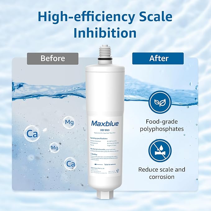 Maxblue Scale Inhibitor Water Filter Replacement for Aqua-Pure® System AP431, Aqua-Pure® AP430SS Whole House Scale Inhibition Inline Water System, Pack of 3