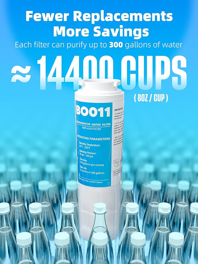Upgraded BOGDA EDR4RXD1 RWF0900A Water Filter UKF8001, Fit for Evenydrop Filter 4 and Whirl-Pool Water Filter 4, Replacement RFC0900A, AXX-200/750, UKF8001P, 469006, WD-F07, 4 packs
