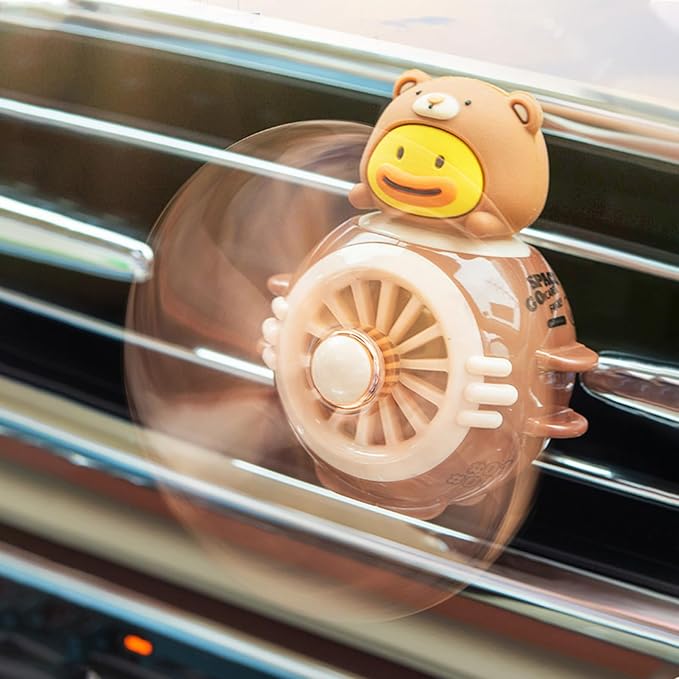 2 Pcs Pilot Car Air Freshener, Cute Duck Car Vent Clip Air Freshener Automotive Air Outlet Fan Diffuser, Automotive Interiors Vent Decoration (Rabbit+Duck)