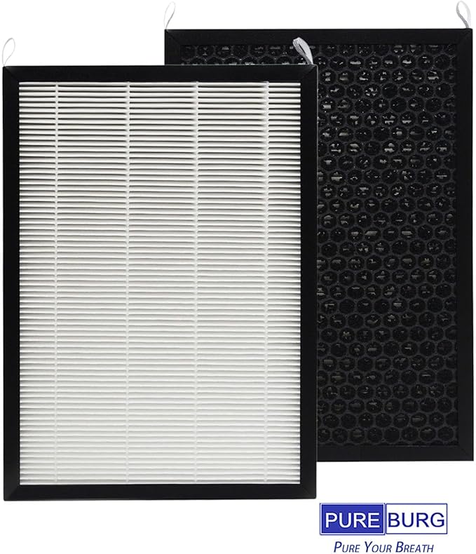 PUREBURG Replacement Filter Compatible with Nuwave OxyPure 47001 47002 47003 & 47004 Air Purifiers,2-Pack H13 True HEPA Activated Carbon 2-in-1