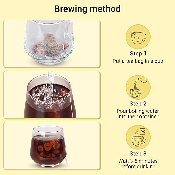 Kidney Tea Formula Ginseng Six Treasure Tea,Ginseng Five Treasures Teabag -7 Ingredient Formula Wolfberry Herbal Chinese Teabag Support Liver Cleanse &Repair for Men Women (2 Boxes,60 Bags)