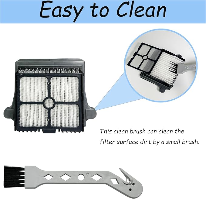 S7 Steam Brush Rollers and Filters, Replacement Parts for Tineco Floor ONE S7 Steam Cordless Wet Dry Vacuum Steam Mop All-in-One, 2 Pack Brush Rolls & HEPA Filters + 1 Pack Cleaning Tool