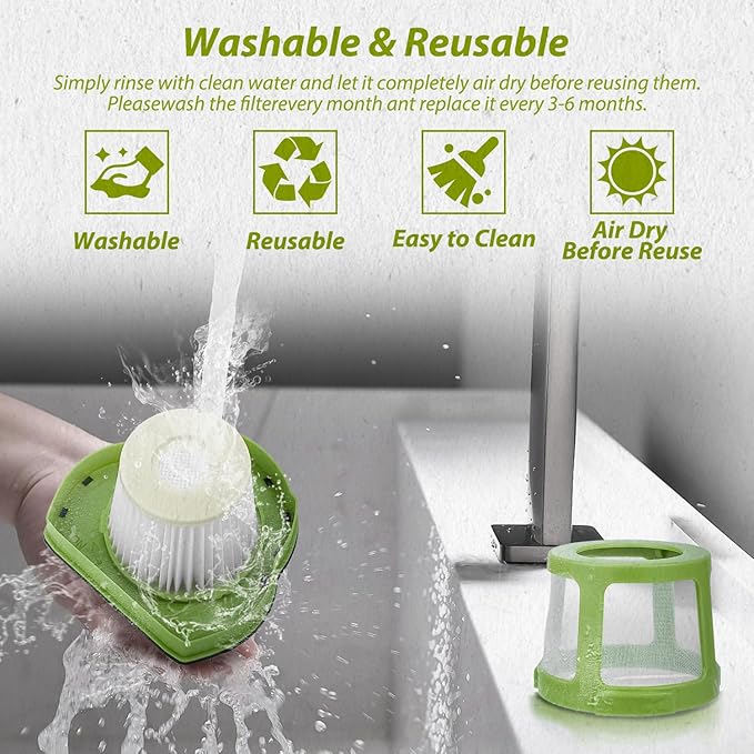 HASMX Replacement Vacuum Filter for Bissell Pet Hair Eraser Hand Vacuum Cleaner Models 1782 17823 Replaces Part Numbers 160-8653 160-8654 1608653 1608654 (1)