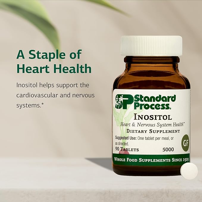 Standard Process Inositol - Supports Nervous System, Lipid Metabolism & Cardiovascular Health - Vegetarian, Gluten-Free, Non-Dairy & Non-Soy - 90 Tablets
