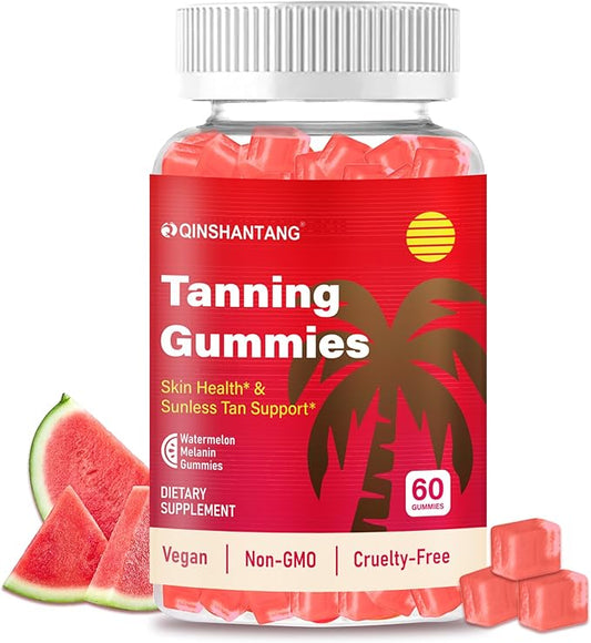 Tanning Gummies for WomenDaily Tanning Supplement, Sugar Free | Astaxanthin, L-tyrosine, Lycopene, Vitamin A | Radiant Skin & Immune Support, Antioxidant | Vegan, No GMO, 30 Servings