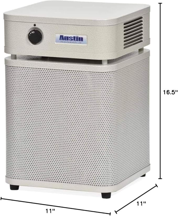 Austin Air HealthMate Plus Junior Air Purifier Sandstone - Advanced 4- Stage Filtration Air Purifiers For Home with Activated Carbon & Zeolite - Ideal as Air Purifiers for Bedroom, Model A250