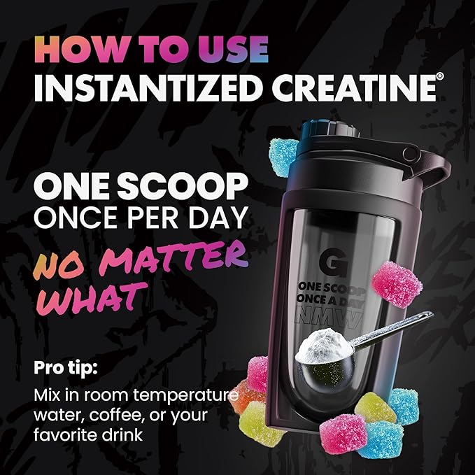 Gains in Bulk Instantized Creatine Monohydrate for Women and Men, Soluble Pre Workout Powder, Supports Muscle Building, Strength and Performance, Bodybuilding Supplements, Sour Gummy, 30 Servings