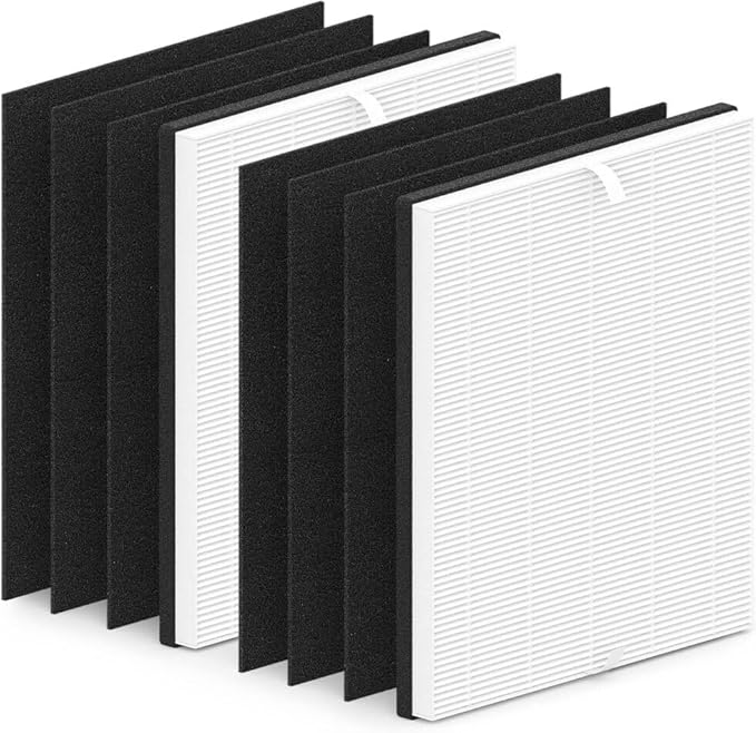 MD1-0022 Air Purifier Filter for Vornado AC300/AC350/AC500/AC550 & PCO200/PCO300/PCO375DC/PCO500 Series | Includes 2x Filters + 4x Activated Carbon Filters