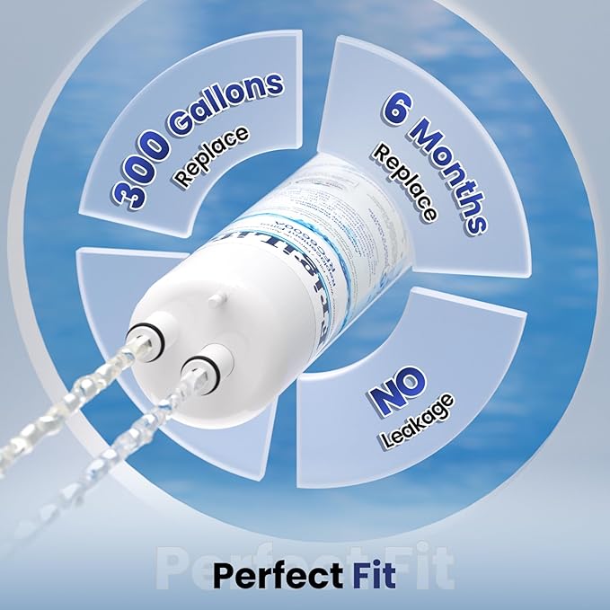 RFC6600A Refrigerator Water Filter Compatible with EDR3RXD1, Everydrop Filter 3, 4396841, 4396710, Kenmore 46-9083, 46-9030, 9030, 9083, KAD3RXD1, WHR3RXD1, 4PACK