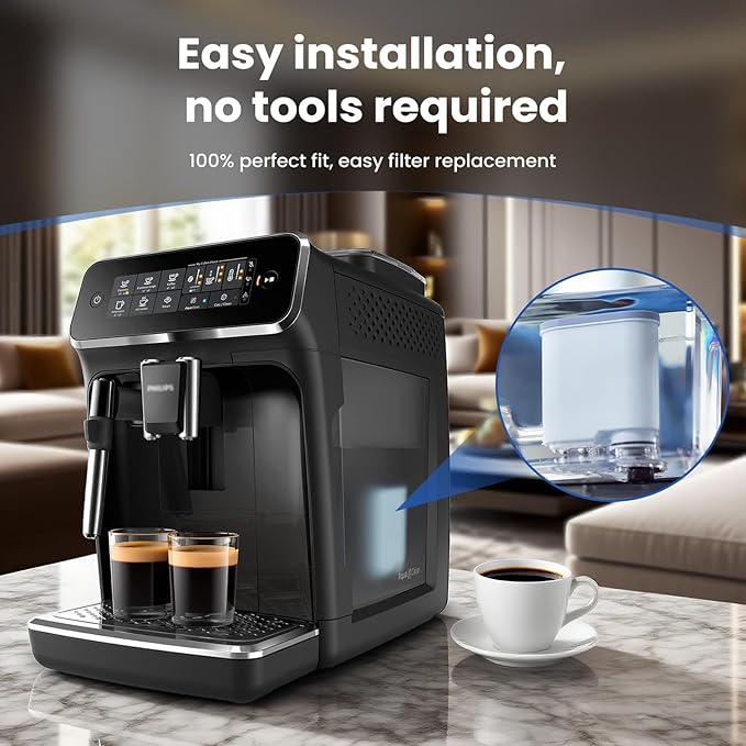 6Pack Coffee Machine Filter Compatible with Philips AquaClean Water filter 3200 Espresso Machine Filter for Fully Automatic Coffee Machines Dedicated Anti-Lime Scale Water (CA6903)