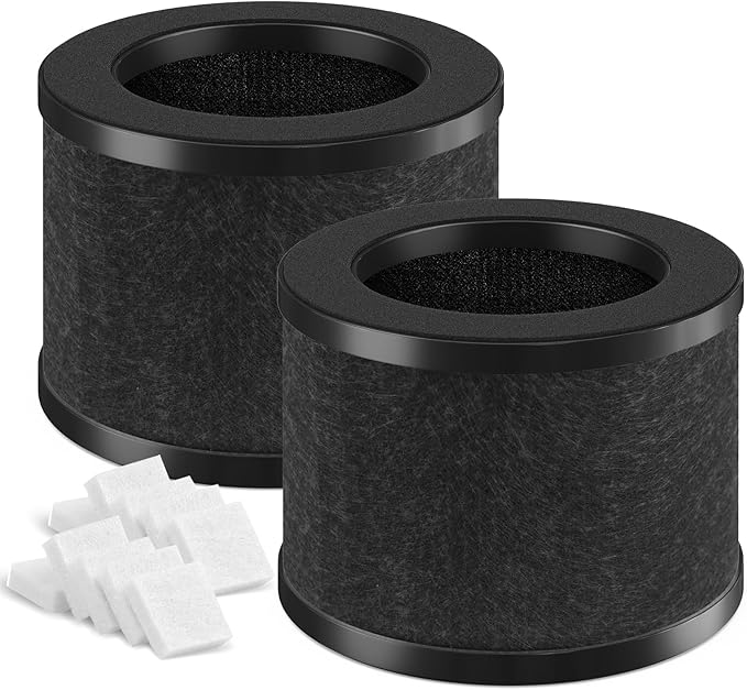 SAKEGDY TZ-K1 Replacement Filter Compatible with ToLife TZ-K1 Air Clean Purifier, AROEVE MK01 MK06 / Kloudi DH-JH01/ POMPRON MJ001H，3-in-1 H13 HEPA Filter Replacement, 2 Pack Black
