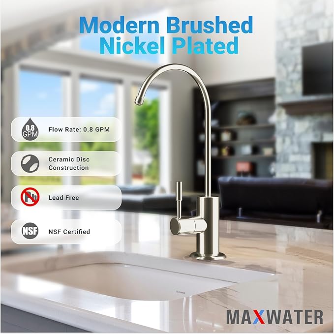 Max Water Reverse Osmosis Modern Designer Style Faucet, Designer BN Type Chrome Plated CP Kitchen Counter top Faucet