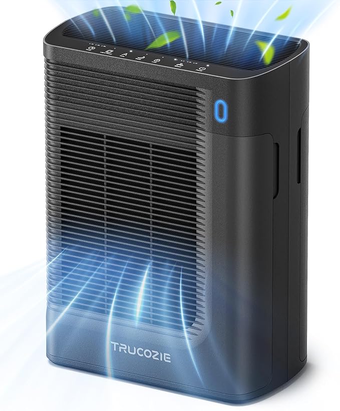 T356 Air Purifier for Home Large Room Bedroom Up to 1937 Ft² in 1 Hr With Double-sided Air Inlet, Air Quality and Light Sensors, HEPA Sleep Mode for Allergies, Dust, Pollen, Pet Hair, Black