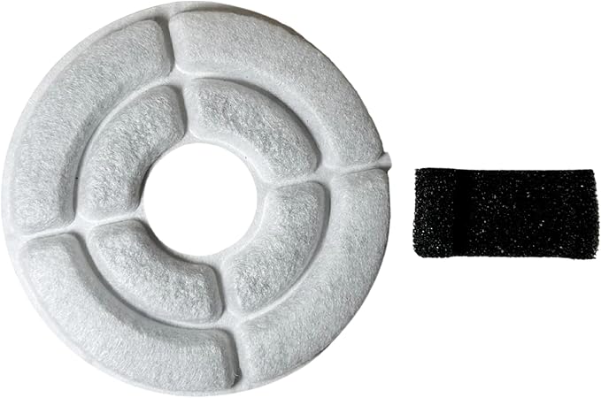 12 NISPIRA Charcoal Water Filters with Black Spongy Replacements for Kastty Whisper Quiet 2.2L/ 74 pz, Deeipet, IPettie Kamino 3L/101oz Cat Dog Water Fountain Dispenser | 5 mm Diameter