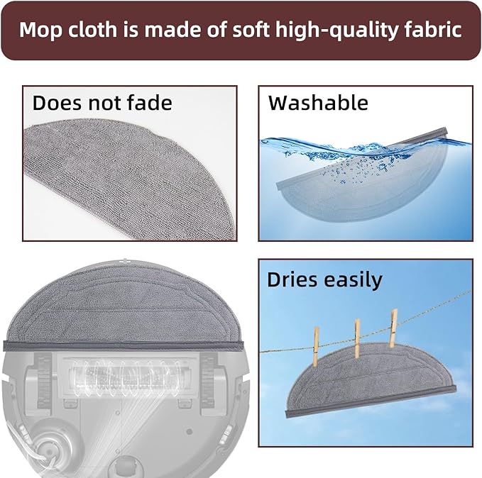 13 Packs Q10 S5 Accessories Kit Replacement Compatible with Roborock Q10 S5 / Q10 S5+ Robot Vacuum, 1 Main Brush, 4 Mop Cloth Pads, 4 Side Brushes, 2 HEPA Filters, 1 Cleaning Tool, 1 Screwdriver