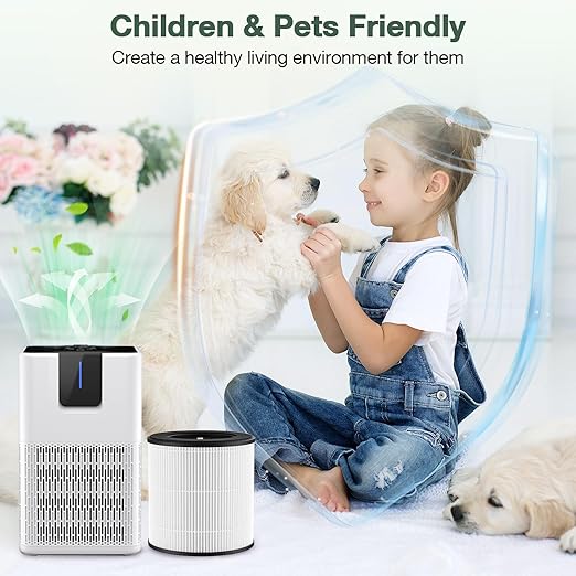 M05 B-D02L Replacement Filter Compatible with MOOKA M05/ B-D02L Air Purifi-ers, for KOIOS B-D02L, for VEWIOR B-D02U, HEPA Filter and Activated Carbon Filtration for M05/ B-D02L, 2 Pack, White