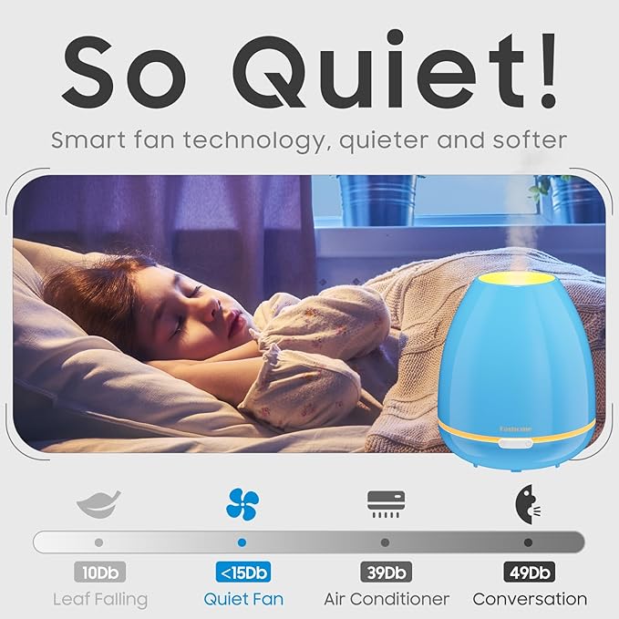 300ml Aromatherapy Scent Diffuser, 7 Color LED Auto Essential Oil Diffuser, Suitable for Pets, Home, Office, Yoga, 20H Long Lasting, Automatic Shutdown (Sky Blue)