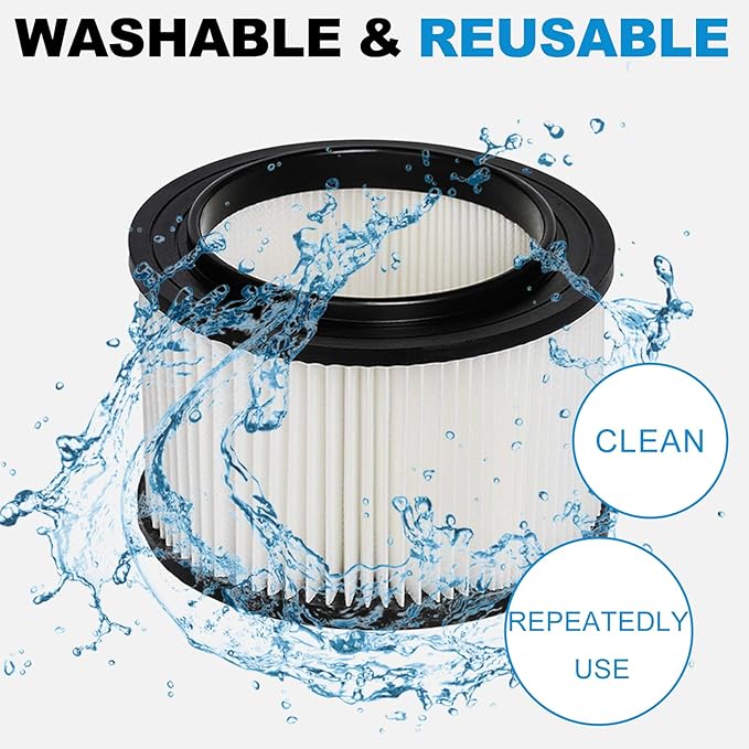 2 Pack 17810 Filter Replacement for Craftsman Shop Vac Filter 9-17810 for 3 to 4 Gallon General Purpose Vacuums