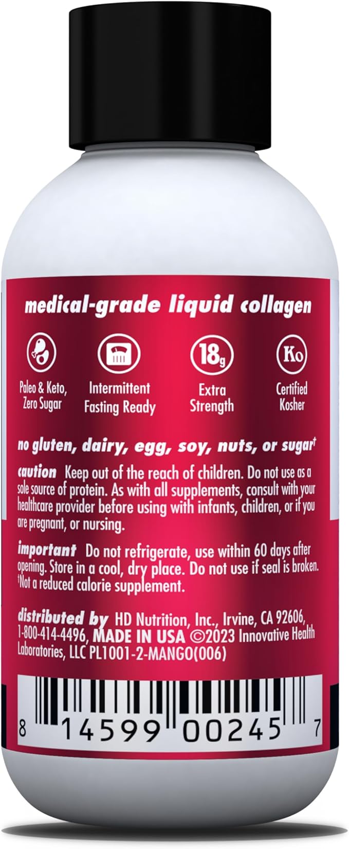 HEALTH DIRECT – Medical-Grade Liquid Collagen Shots – AminoSculpt Sugar-Free – Smooth Mango – 12 Servings, (12pk, 2oz Shots) – Good for Joints, Bones, & Sleep – Better Hair, Skin & Nails