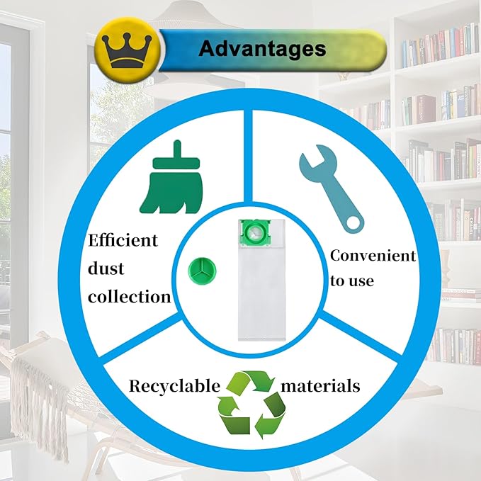 15 PACK 5093AM Vacuum Filter Bags for Sebo C/G/X Series, 300/350 Mechanical, 370 Comfort Upright Vacuum Cleaner & Windsor Sensor S12 S15 XP12 XP15 XP18 SR12 SR15 SR18 Versamatic Plus