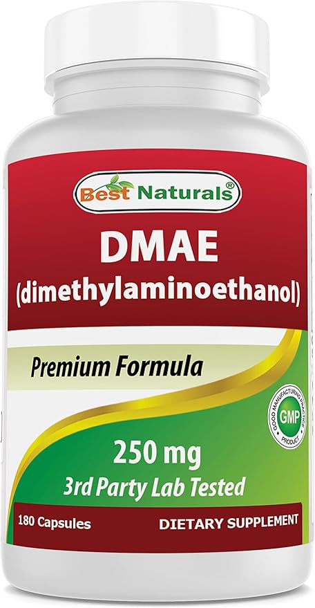 Best Naturals DMAE Supplement 250 mg 180 Capsules - Dimethylaminoethanol Bitartrate