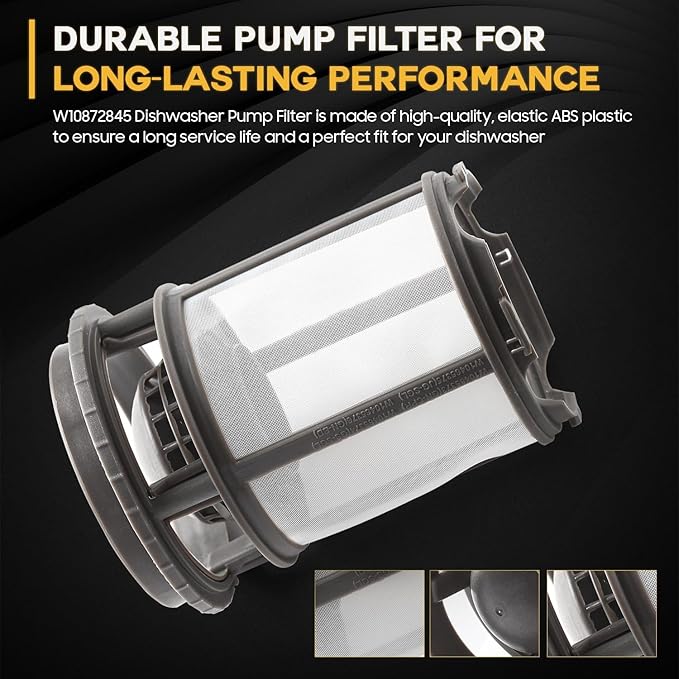 Seentech W10872845 Dishwasher Pump Filter Cup Replacement Part Compatible With Whirlpool Kenmore Dishwasher- Replaces: 8579307 AP6030094 W10056425 W10056426