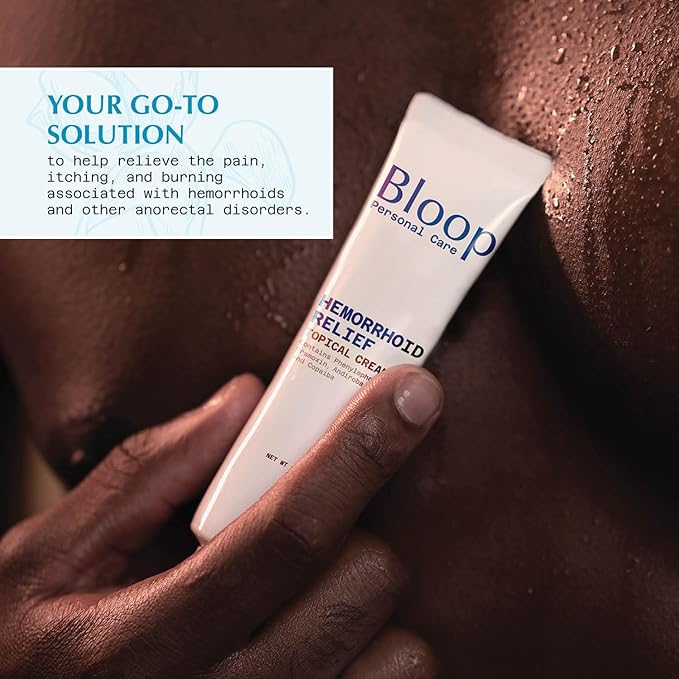 Bloop Hemorrhoid Relief Cream with Phenylephrine HCI & Pramoxine HCI, Andiroba/Copaiba Oils | Max. Strength for Pain & Inflammation (1oz)