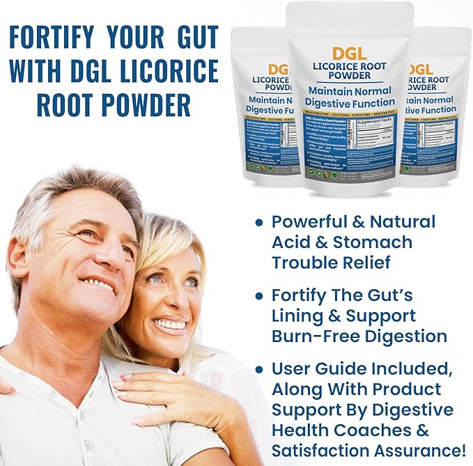 DGL Licorice Supplement: Supports Digestive Health, Gut Lining Support, DGL Powder for Wellness, Licorice Root Extract Powder, 140 serv.