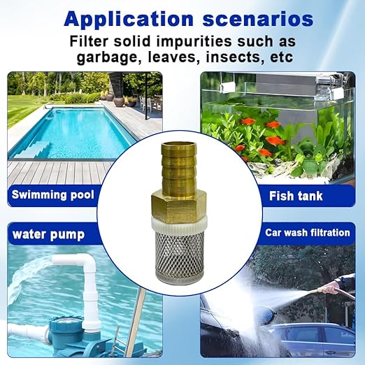 16mm Inline Strainers Filter Copper Tube Joint 16mm Diameter Hose Connection, Garden, Swimming Pool, Fish Tank Hose Filter, Suction Strainers Used to Remove Debris and Reduce Solid Entry