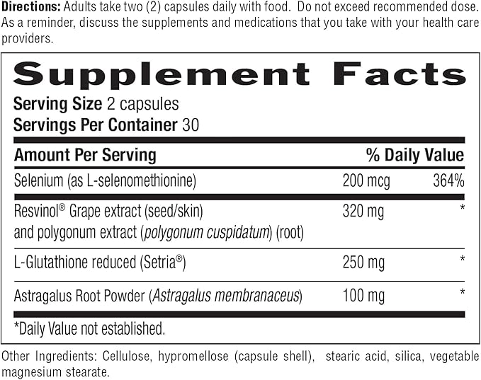 Country Life Ageless Theory Telomere Support- Certified Vegan and Gluten Free - Anti Aging Supplement - 60 Capsules - Resvinol Grape Extract - Immune & Cardiovascular Support