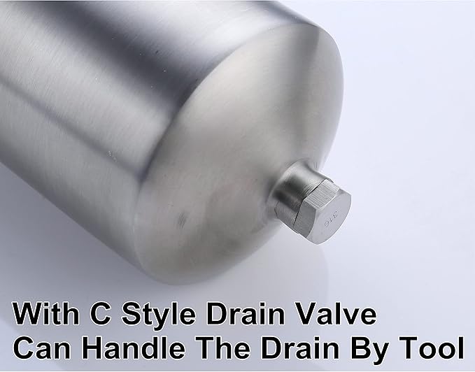 Amwater 304 Stainless Steel Filter Housing for Filter Cartridge, Water Filter Housing for Whole House Water Purification of Stainless Steel 304 (10" C Housing-1 NPT)