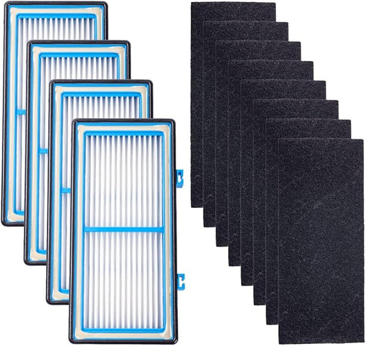 4 HEPA Filters + 8 Carbon Booster Filters for Holmes AER1 Type Total Air Filter Replacement Filters for HAPF30AT and HAP242-NUC