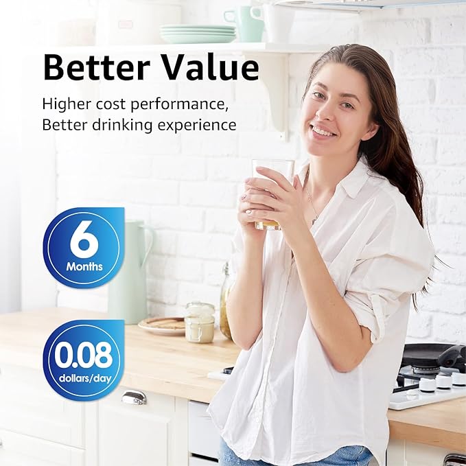 Overbest UKF8001 Replacement for EveryDrop by Whirlpool Refrigerator Water Filter 4, EDR4RXD1, Pack of 3