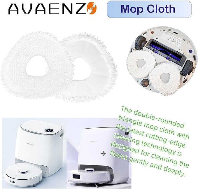 6 Pack Replacement Mop Pads Compatible with Narwal Freo Pro X Ultra Narwal Freo Z Ultra Z10 T10 J3 J4 J5 R10 Microfiber Resuable Mop Cloth Robot Vacuum Cleaner Accessories