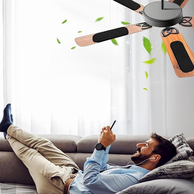 5-Pack Ceiling Fan Filters for Blades, Ceiling Fan Air Purifier Pads, Coconut Carbon Universal Air Filter, Ceiling Fan Blade Filters for Common Household Contaminants (10 * 3.5 * 0.2”)