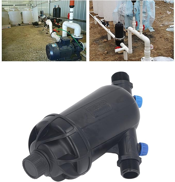 Buachois Irrigation Filter, Y Type Sprinkler Drip Irrigation Filter, 3/4in Male Water Filter Strainer for Greenhouse Agricultural Gardening (3/4in Male Screen Type)