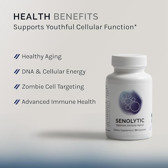 InfiniWell Senolytic Longevity Supplements - Optimize Cellular Aging, Help Support Cognitive Function & Neurological Processing - with Resveratrol, Pterostilbene & Quercetin (30 Capsules)