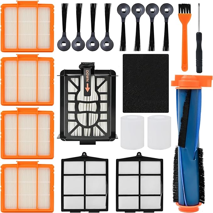 Replacement Parts for Shark AI AV2501AE RV2502AE RV2610WA AV2501S RV2520 AOUS AV2510 AOUS AV2511AE Vacuum Cleaner,Accessory kits with Main Brush,Filters,Side Brushes,Pre Filter,Foam Filter ﻿