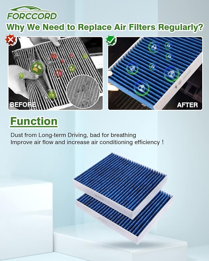 2-Pack HEPA Cabin Air Filter Fits for Cruze Malibu Sonic Spark Trax Volt Orlando LaCrosse Encore Activated Carbon Cabin Filter Replacement for CF10775 Accessories