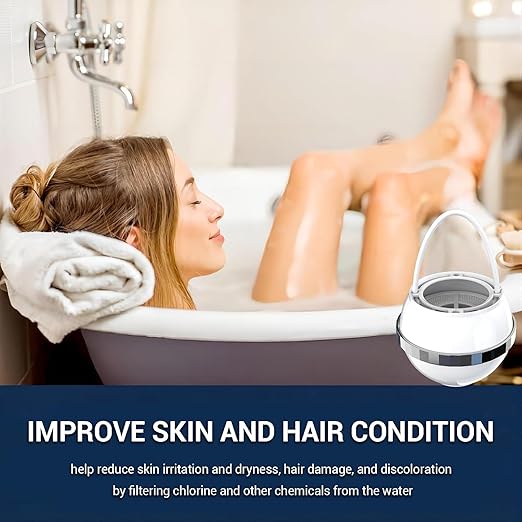 Bath Filter for Tub Faucet,Bathtub Kinder Water Filter,Hard Water Softener,Remove 99% Contaminants,Lead,Chlorine and Fluoride - Improves Skin, Hair and Nails Condition, White, BTBF-051