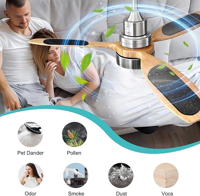 15 Pack Ceiling Fan Filters for Blades, Air Filters with Activated Charcoal, Easy-Stick Universal Fit, Ceiling Fan Air Purifiers for Common Household Contaminants，Unscented