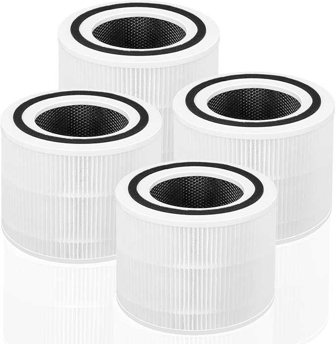 APPLIANCEMATES Core 300-p Air Purifier Filter Replacement Levoit Core 300, Core 300-RF, Core 300-RAC Air Purifier, 3-in-1 H13 True HEPA Activated Carbon Filter (4 Packs)